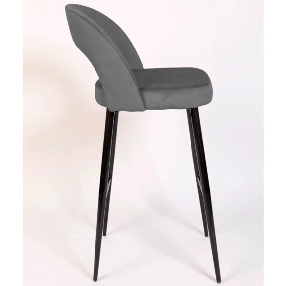Стул Пиннате, барный, серый, черный, велюр - фото 6