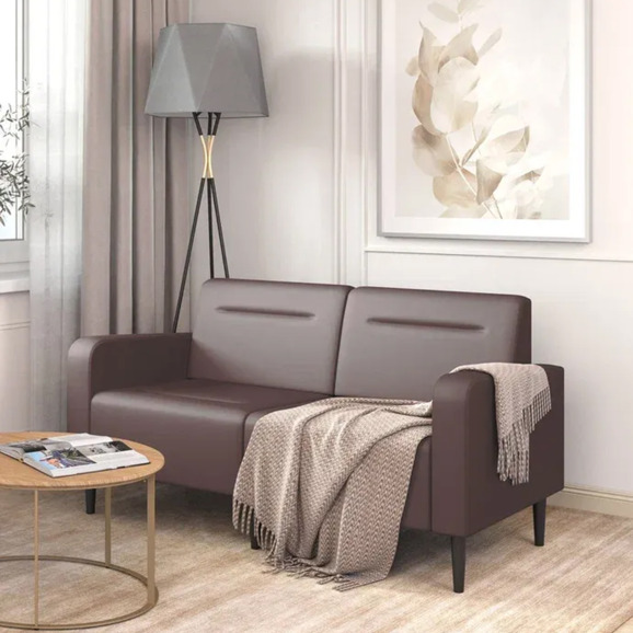 Диван Папилла, экокожа, 162 см, коричневый - фото 5