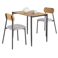 Настоящее фото товара Комплект Poise, стол + 2 стула, черный, серый, произведённого компанией ChiedoCover