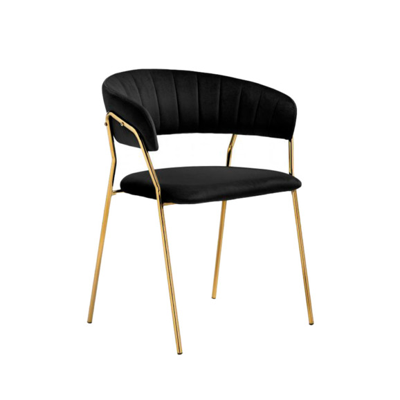 Стул на металлокаркасе Kamelia 1 black / gold Стул на металлокаркасе Kamelia 1 black / gold - фото 1