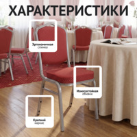Фотография товара Стул Хит 25мм - серебро, корона красная от компании ChiedoCover.