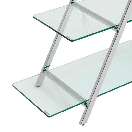  Стеллаж Гейт прозрачное стекло сталь серебро - фото 5