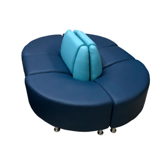 Диван Блазз шестиместный, экокожа Пегасо, темно-синий, голубой Диван Блазз шестиместный, экокожа Пегасо, темно-синий, голубой - фото 2