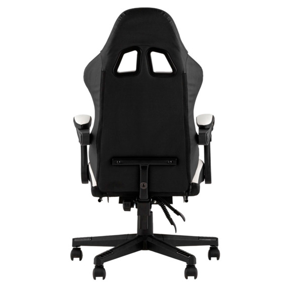 Кресло спортивное TopChairs Prophet с оттоманкой черно-белый - фото 4