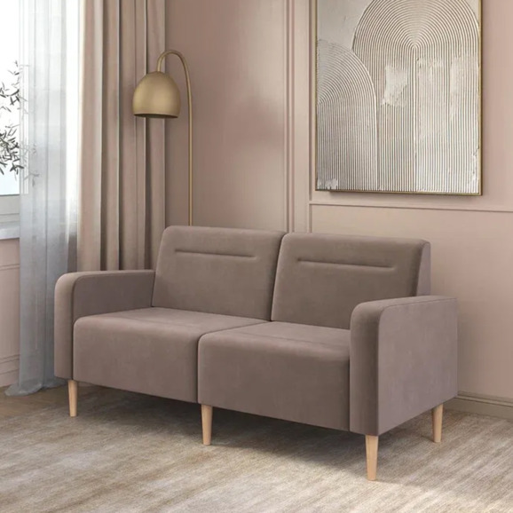 Диван Папилла, велюр, 162 см, светло-коричневый - фото 4