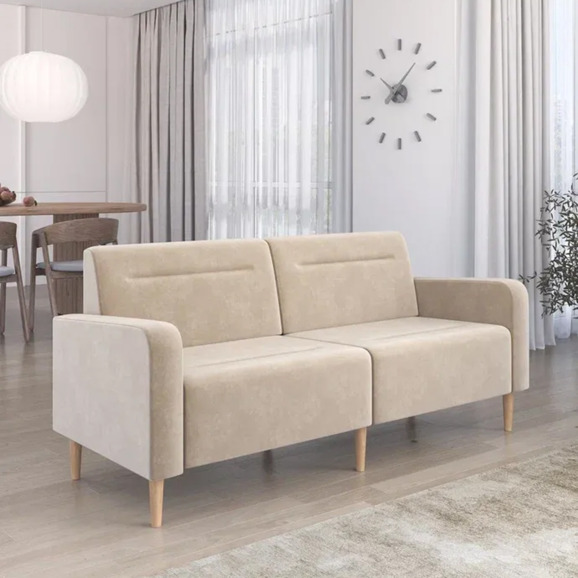 Диван Папилла, велюр, 182 см, бежевый Диван Папилла, велюр, 182 см, бежевый - фото 4