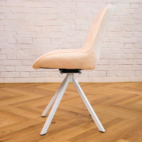 Стул Мускус, пирамида, букле, бежевый, белый - фото 3