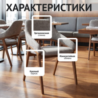 Фотография товара Стул Монти, велюр Белла 04, ножки бук морилка светлый орех от компании ChiedoCover.