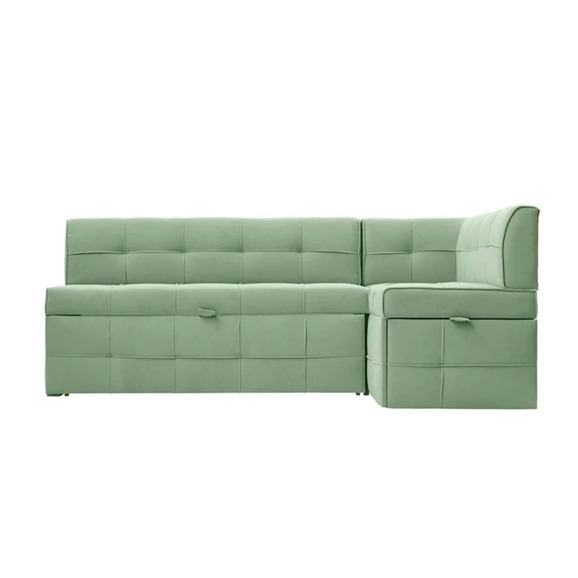 Угловой диван для кухни Атлант Плюс, светло-зеленый, правый - фото 2