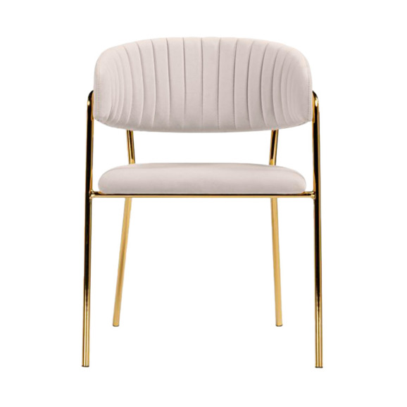 Стул на металлокаркасе Kamelia бежевый / золотой Стул на металлокаркасе Kamelia бежевый / золотой - фото 2