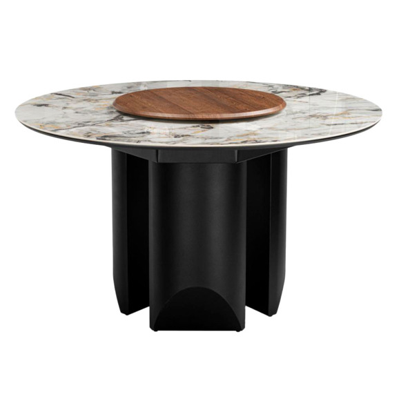 Керамический стол Иган 137 орех кантри / arctic ocean / черный - фото 1