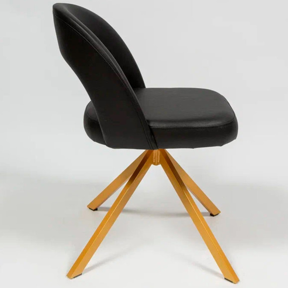 Стул Пиннате, пирамида, черный, золотой, кожа - фото 3