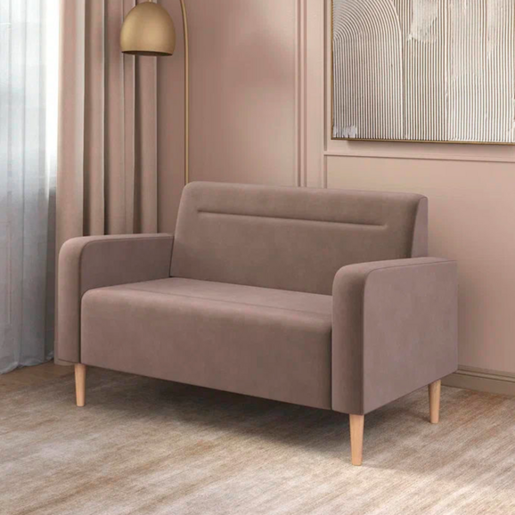 Диван Папилла, велюр, 132 см, светло-коричневый - фото 4