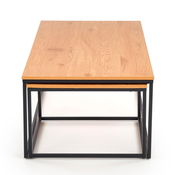 Набор журнальных столиков Frame, дуб золотой, черный - фото 3