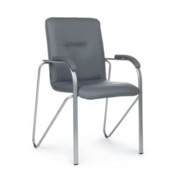 Фотография товара Стул Самба с мягкими подлокотниками, серый, хром от компании ChiedoCover.