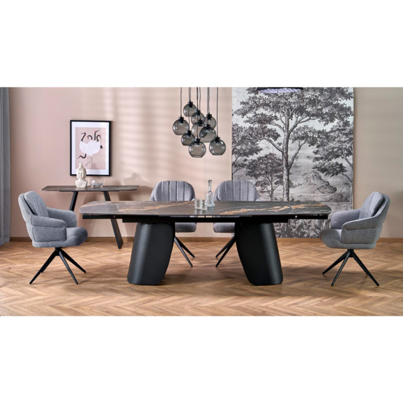 Стол обеденный Asteroid, черный мрамор, черный - фото 4
