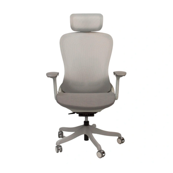Офисное поворотное кресло Sparx ft-15 enigma white / grey, mesh / fabric, светло-серый - фото 2