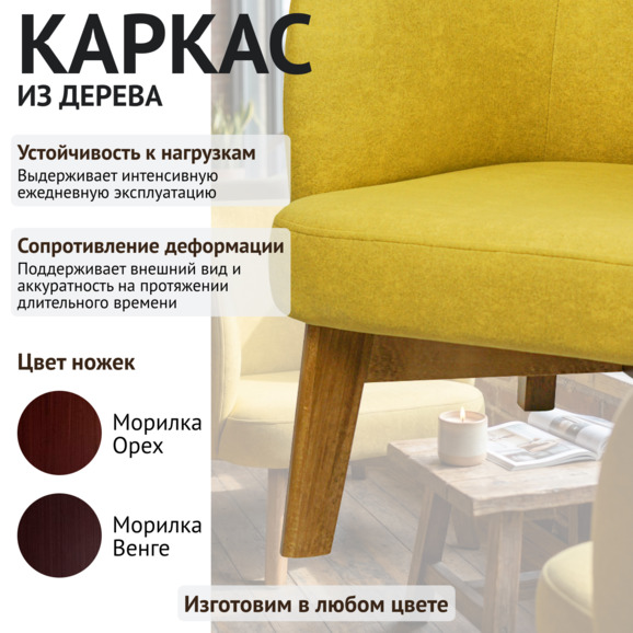 Кресло Даш, горчичный - фото 4