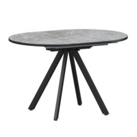 Настоящее фото товара Стол раздвижной Лаки мини 800+300мм, фаерстоун, черный муар, произведённого компанией ChiedoCover