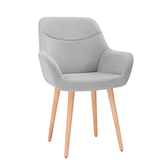 Стул Флоид, светло-серый, светлое дерево - фото 1