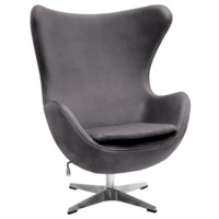 Настоящее фото товара Кресло Egg style chair, тёмно-серый, искусственная замша, произведённого компанией ChiedoCover