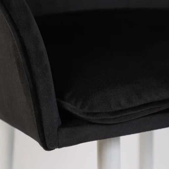 Кресло Сета, барные ножки, черный, белый, велюр - фото 9