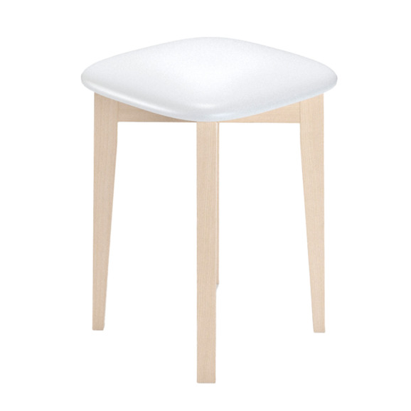 Табурет Серена-1, дуб нордик, экокожа белая Табурет Серена-1, дуб нордик, экокожа белая - фото 2