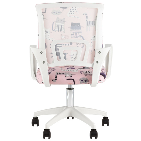 Кресло офисное TopChairs Simple SN Junior принт Pink Cats, белый - фото 4
