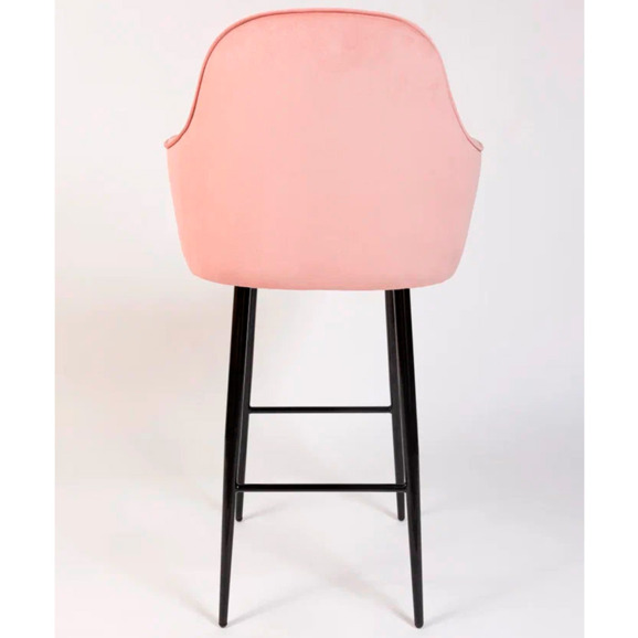 Кресло Сета, барные ножки, розовый, черный, велюр - фото 6