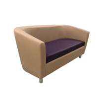 Настоящее фото товара Диван Вейв двухместный, бежево-фиолетовый, произведённого компанией ChiedoCover