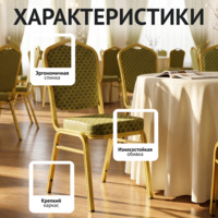 Фотография товара Стул Хит 25мм - салатовый, золото арш от компании ChiedoCover.