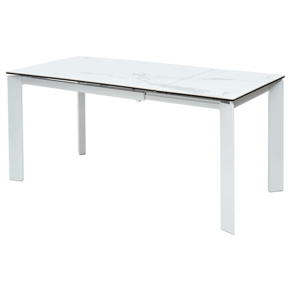Стол Corner 120 Matte statuario Белый мрамор матовый керамика, белый каркас - фото 2