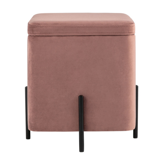 Пуф Грейс квадрат с ящиком велюр пыльно-розовый - фото 2