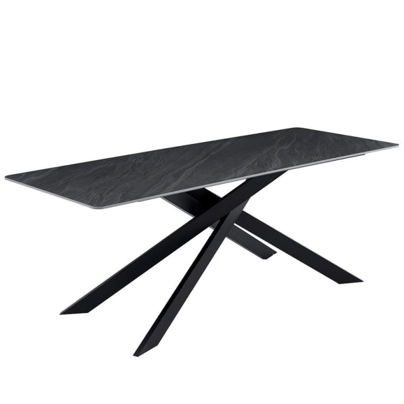 Стол обеденный Austrilia Sand Black 200*80*76, керамика , металл, черный - фото 2