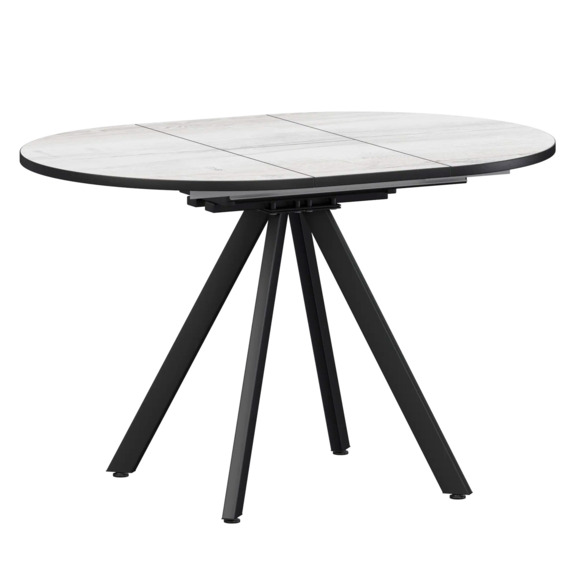 Стол раздвижной Лаки мини 900+300мм, фрост, черный муар - фото 1