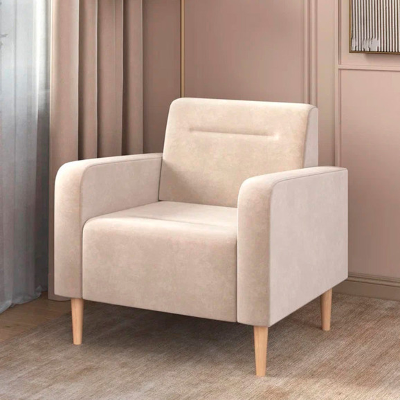 Кресло Папилла, велюр, бежевый - фото 4