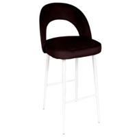 Настоящее фото товара Стул Пиннате, барный, коричневый, белый, велюр, произведённого компанией ChiedoCover