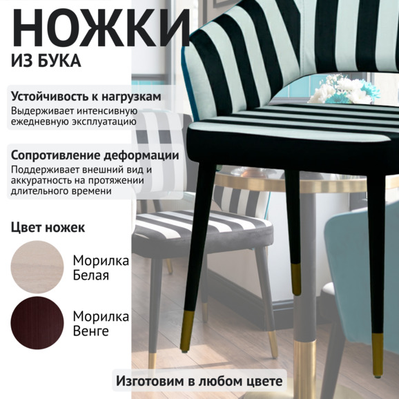 Стул Флай, комбинированный велюр, ножки бук - фото 4