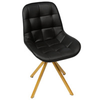 Настоящее фото товара Стул Мускус, пирамида, кожа, черный, золотой, произведённого компанией ChiedoCover