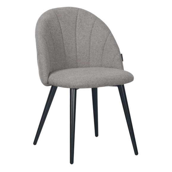 Стул Париж, букле latte, ножки металл RAL 9005, вертикальная прострочка на спинке - фото 1