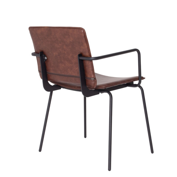 Стул Don, натуральная кожа, каркас черный муар 9005 - фото 5