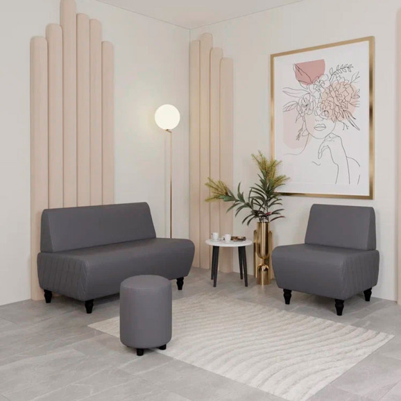 Пуф Тепал, экокожа, серый - фото 7