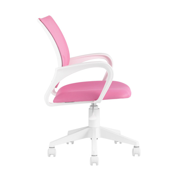 Кресло офисное TopChairs ST-BASIC-W розовый крестовина пластик белый - фото 4