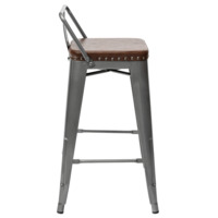 Дизайнерский стул Tolix Soft полубарный Серебристый
