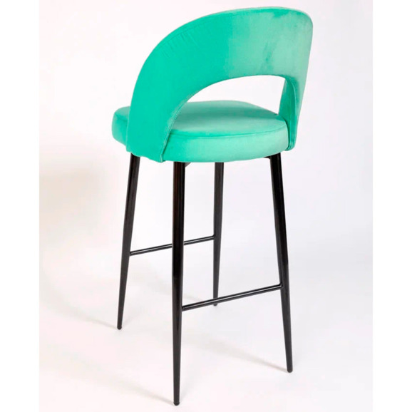 Стул Пиннате, барный, светло-мятный, черный, велюр - фото 6