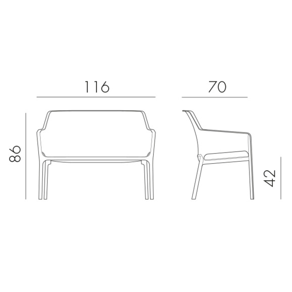 Диван пластиковый Net Bench горчичный - фото 2