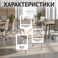 Фотография товара Стул Самба, серо-бежевый/белый, каркас - шампань от компании ChiedoCover.
