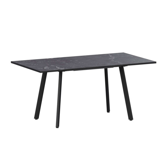 Стол раздвижной Рольф 1100+300, даркстоун, черный муар - фото 1