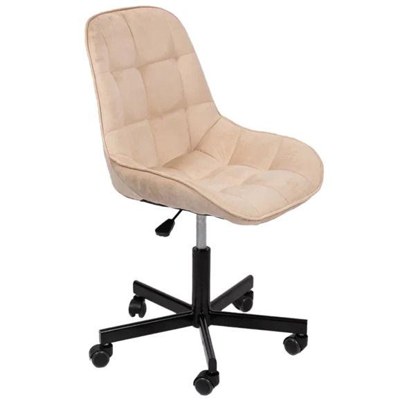 Стул Мускус, пятилучие, велюр, бежевый, черный - фото 1