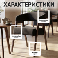 Фотография товара Стул Рикко, рогожка Аустин 21 Блэк, ножки бук морилка венге от компании ChiedoCover.